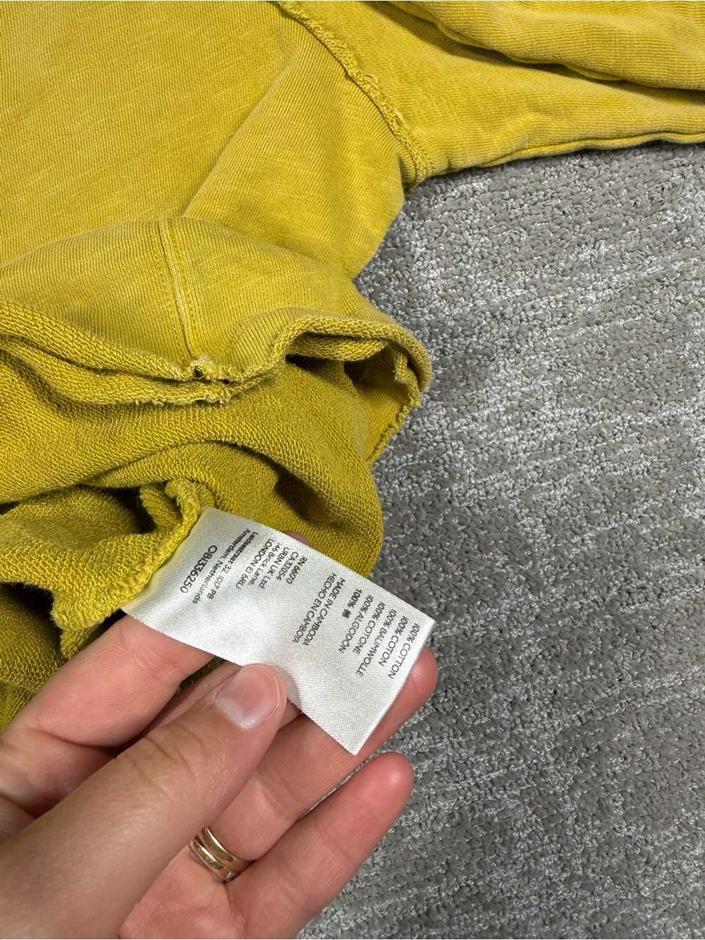 Anthropologie Pilcro Chartreuse Mustard Yellow Notch Sweatshirt size Small - Picture 6 of 7